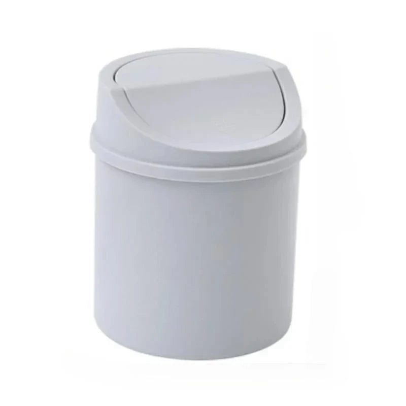 Mini Desktop Bin Small Trash Can Tube with Cover Bedroom Trash Can Garbage Can Clean Workspace Storage Box Home Desk