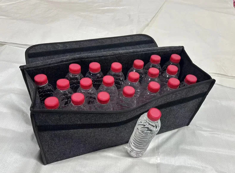 Large Anti Slip Compartment Boot Storage Organizer Tool Car Storage Bag Car Trunk Organizer Soft Felt Storage Box Accessories
