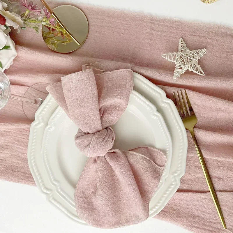 50pcs Handmade Gauze Napkins 30X30cm Cotton Cloth Napkins Fabric Serviette Gauze Table Towels for Wedding Party Baby Shower Set