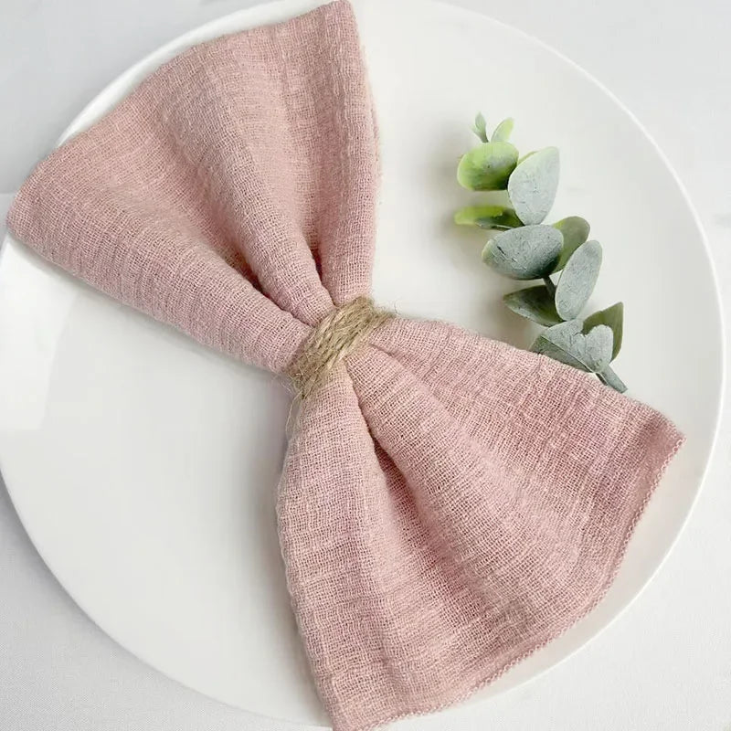 50pcs Handmade Gauze Napkins 30X30cm Cotton Cloth Napkins Fabric Serviette Gauze Table Towels for Wedding Party Baby Shower Set