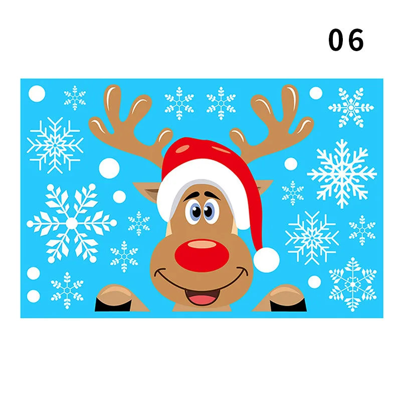 Window Christmas New Year Decorations, Santa Claus Christmas Stickers, Children's Room Snowflake Stickers, Winter Wall Sticker
