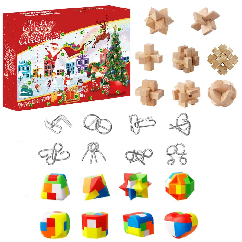 Hot Christmas Series Advent Calendar Gift Box 24Days Countdown Calendar Box Christmas Tree Bricks Model New Years Xmas Gift
