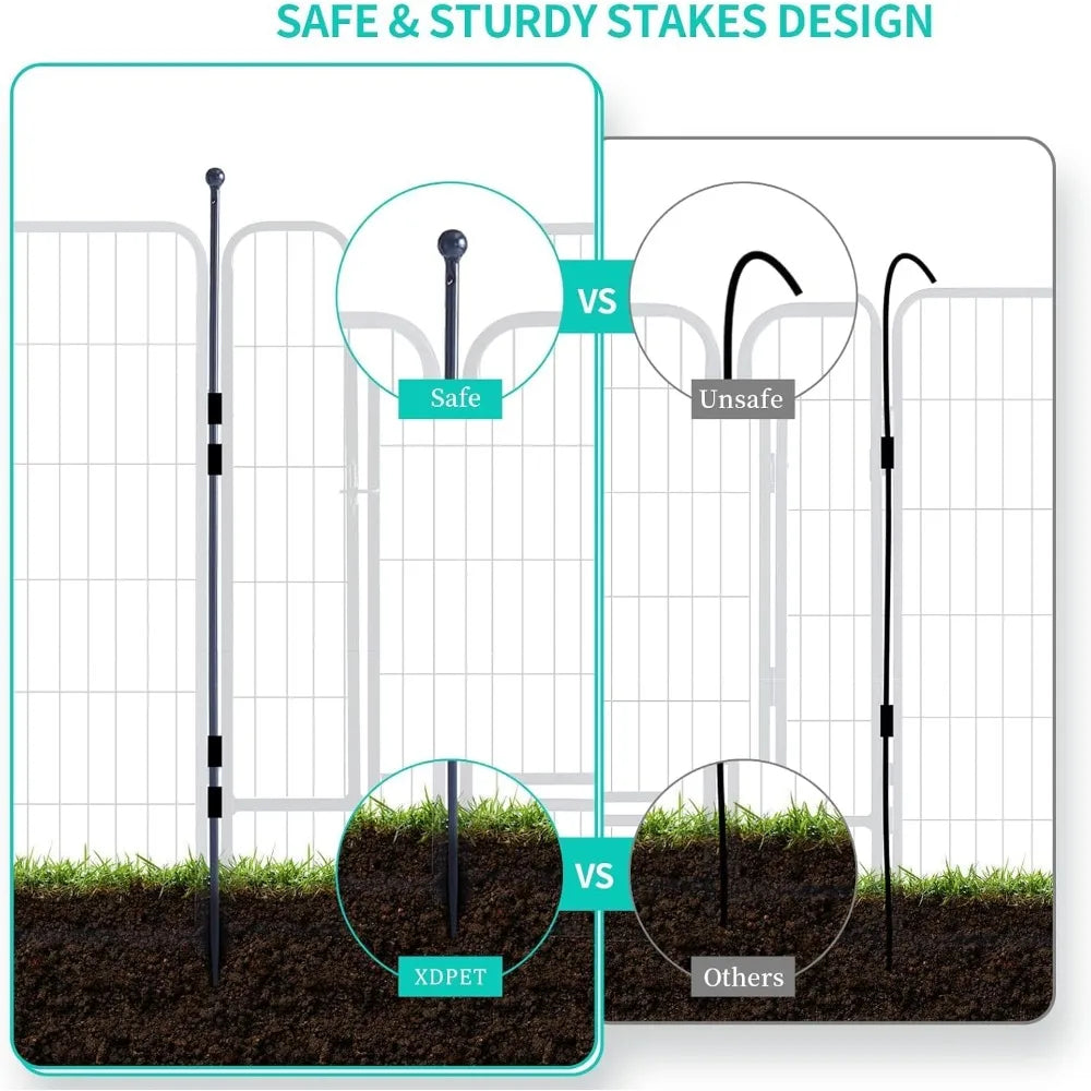 Dog Playpen,Portable Outdoor Fence, Playpen for Large/Medium/Small Dogs, Fences for The Yard,with Doors Foldable
