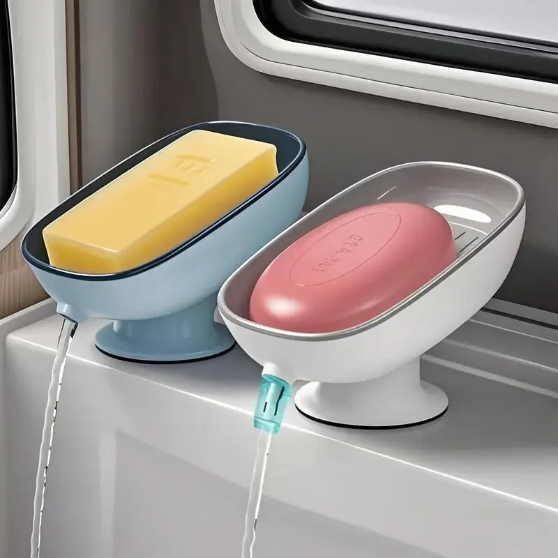 Soap Storage Box – PS Material, Uncovered, Double-Layer with Drainage Plate, Detachable