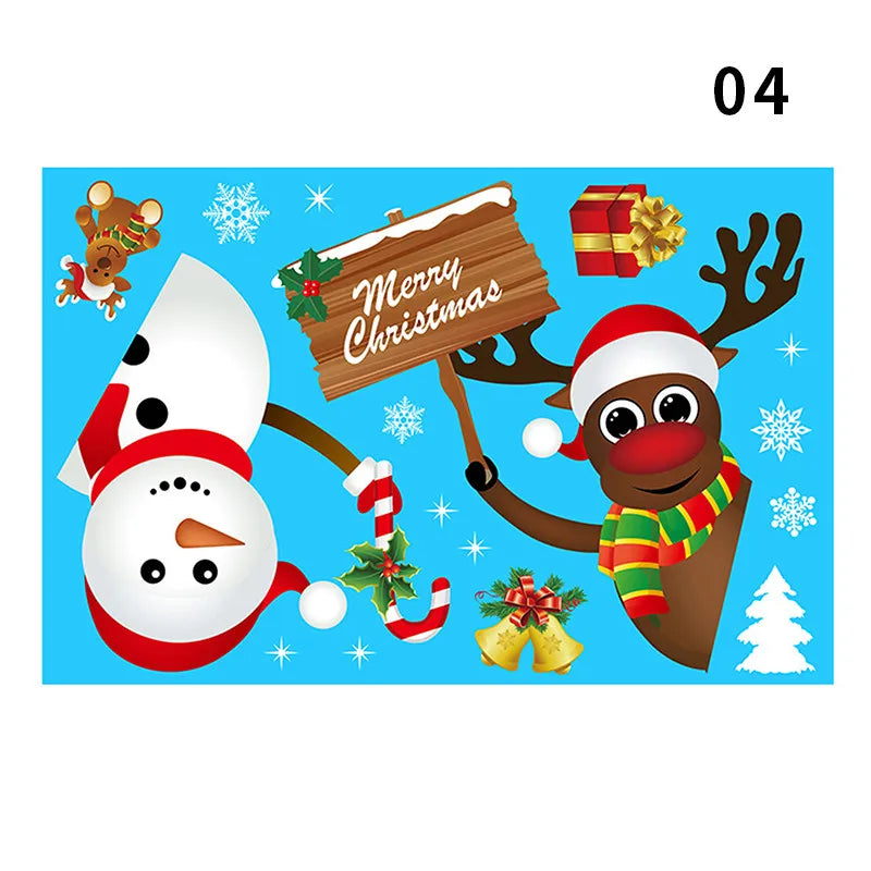 Window Christmas New Year Decorations, Santa Claus Christmas Stickers, Children's Room Snowflake Stickers, Winter Wall Sticker