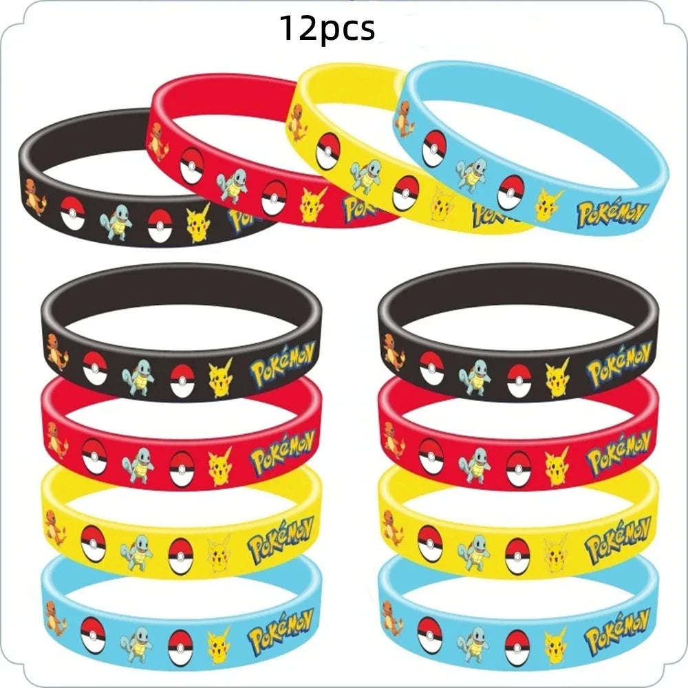 Pokemon Birthday Party Supplies Bracelets Stickers Keychain for Kids Pinata Goody Bag Fillers Cute Pikachu Pokemon Party Favors