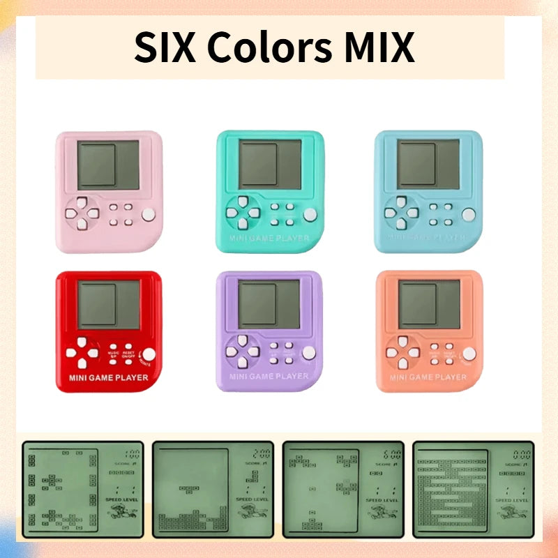 6-48PCS Video Game Party Favors For Kids Mini Game Keychain Birthday Party Gifs Mini Arcade Game Classroom Prizes Tetris Game