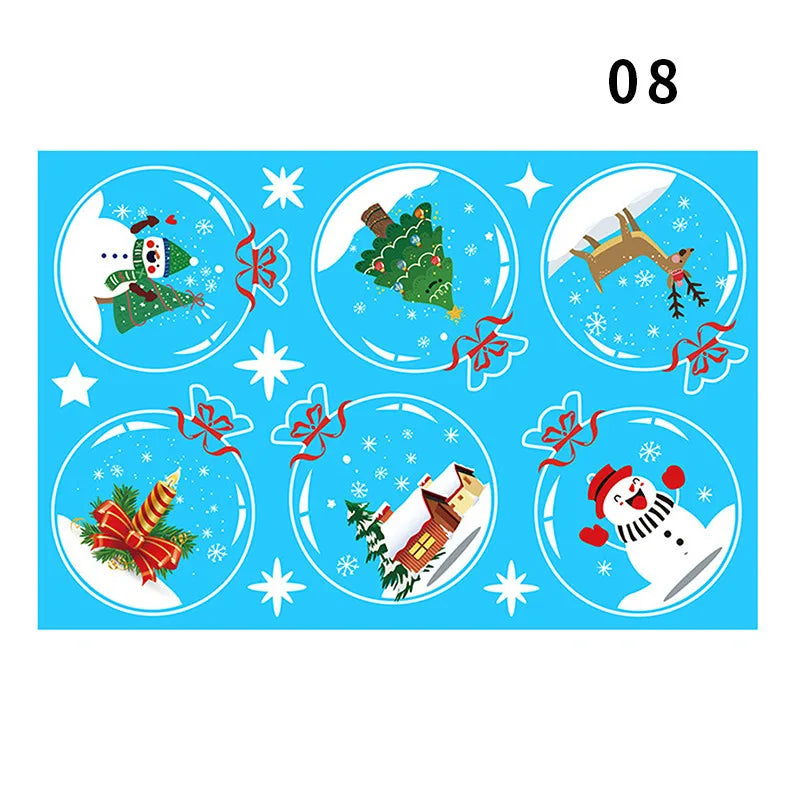 Window Christmas New Year Decorations, Santa Claus Christmas Stickers, Children's Room Snowflake Stickers, Winter Wall Sticker