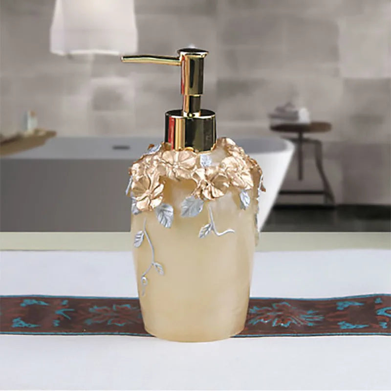 Fashion Bathroom Supplies Resin Five-piece Washbasin European Bathroom Supplies Toothpaste Storage Box Tissue Box