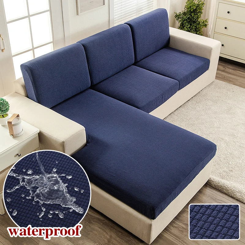 Waterproof Jacquard Sofa Cover for Living Room Kid Pets Solid Color Sofa Slipcover Couch Cover Seat Cushion Washable Removable