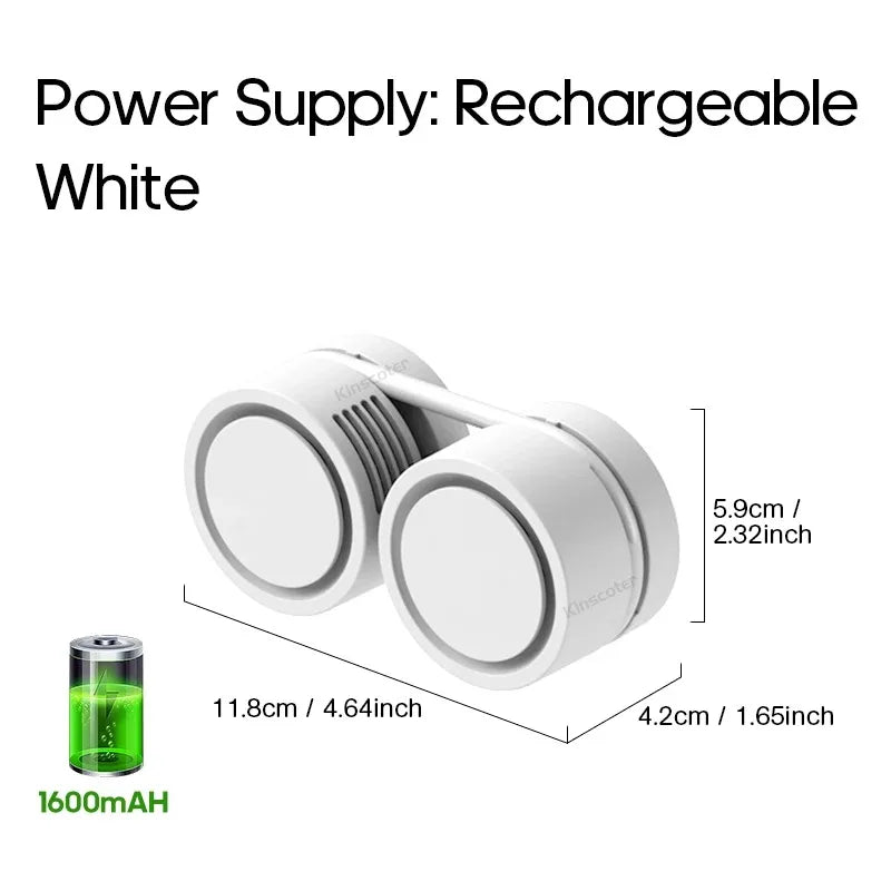 Portable Neck Fan Foldable Mini USB Fan, Rechargeable 1600mah Cooling Wind Fans, Personal Silent Neckfan For Sports