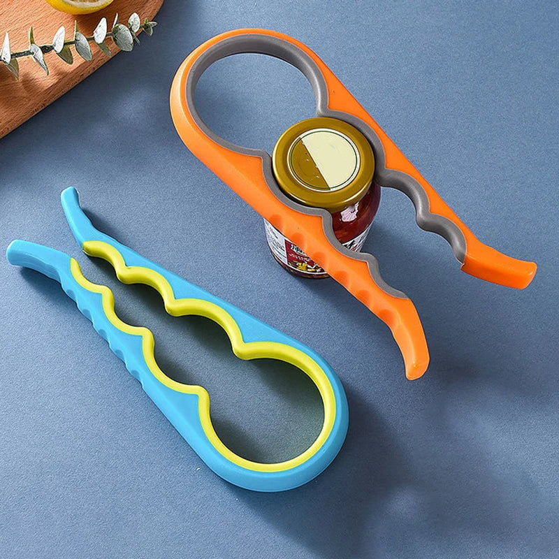 1pc Multifunctional 4-in-1 Jar Opener, Jar Gripper, Lid Opener, Can Opener, Bottle Opener