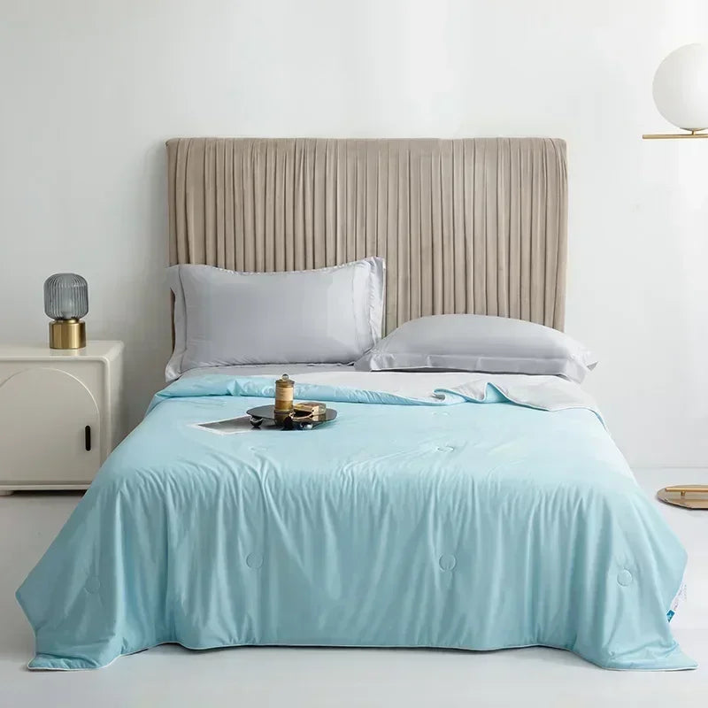Air Condition Comforter for Summer Pure Color Ice Silk Cooling Blanket Lightweight and Smooth Twin/King Size Cold Quilt