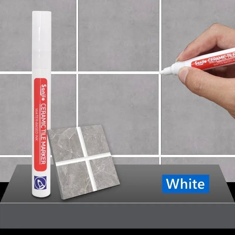 Waterproof White Grout Tile Pen Wall Grout Restorer Mark,Ceramic Tile Beautiful Seam, Kitchen and Bathroom Wall Seam Color Chang