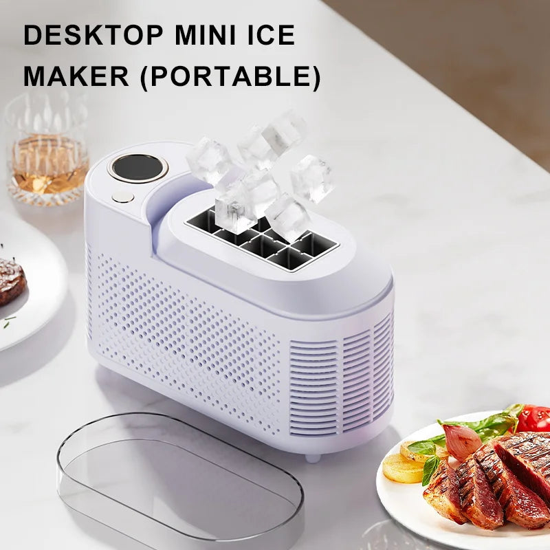 Desktop Small Electric Ice Maker Professional Ice Cube Maker Portable Automatic Electric Bullet Round Ice Block Making Machine