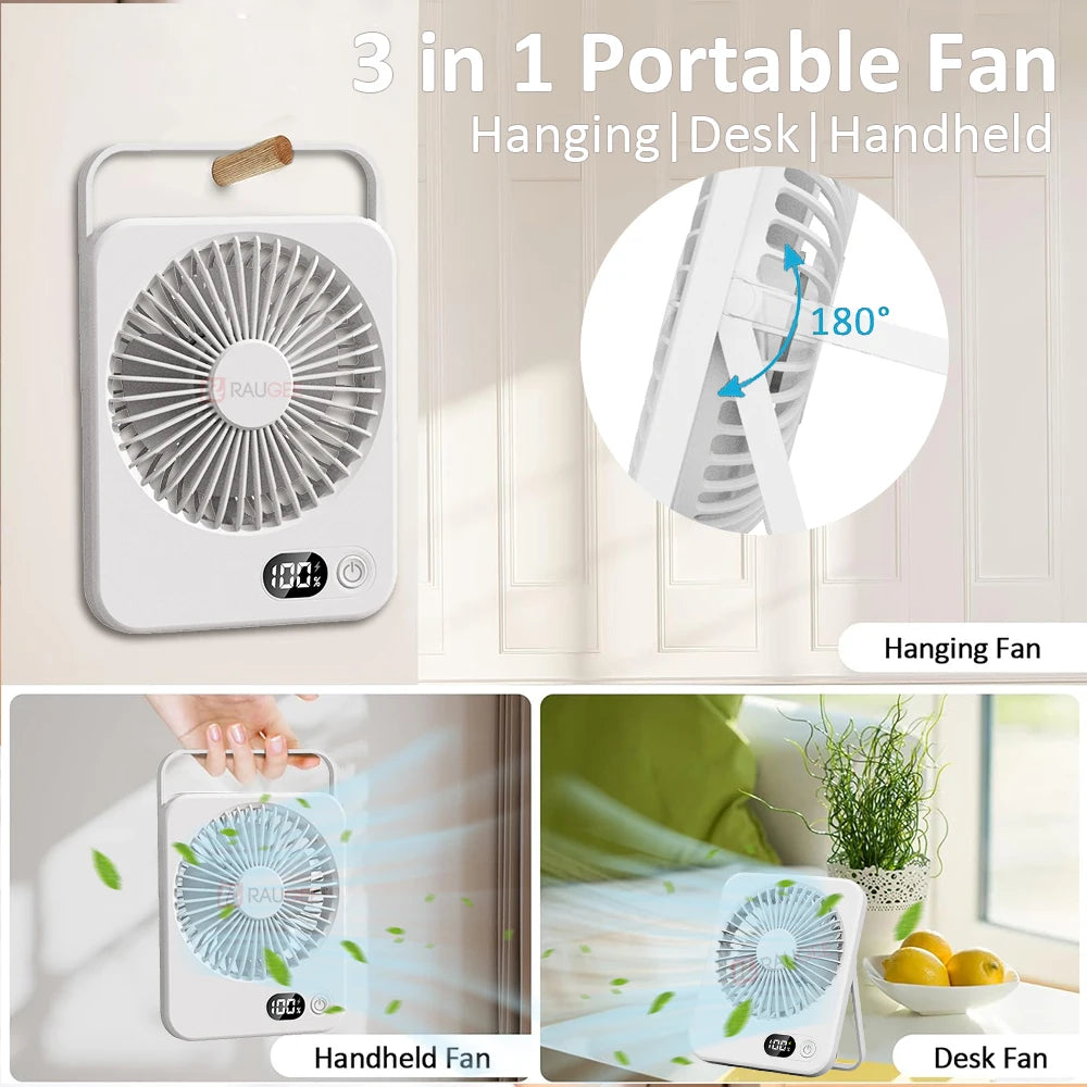 Desk Fan Portable Mini USB Fan Rechargeable Portable Fan Foldable Table Fans Ultra Quiet Student Personal Desktop Fan 5 Speeds