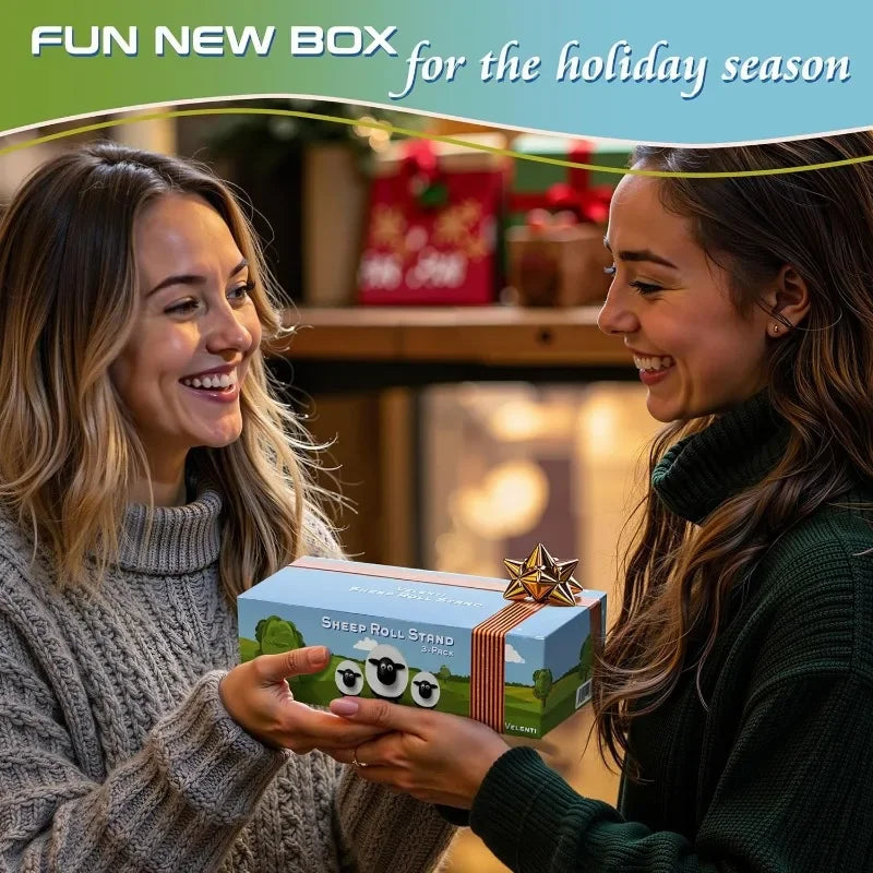 Sheep Toilet Roll Holder - Funny Toilet Paper Holder Free Standing Bathroom Set - 3D Printed Black Sheep Loo Roll Holder