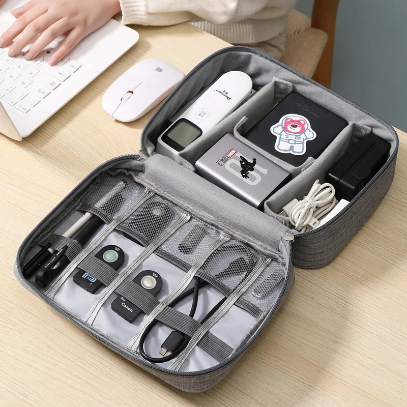 Cable Storage Bag Waterproof Digital Electronic Organizer Portable USB Data Line Charger Plug Storage Bag Travel Cable Organizer
