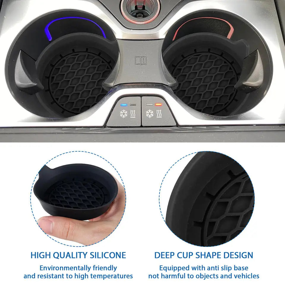 2 pcs Creative car coasters car water cup slot storage mat new car interior decoration supplies thick non-slip