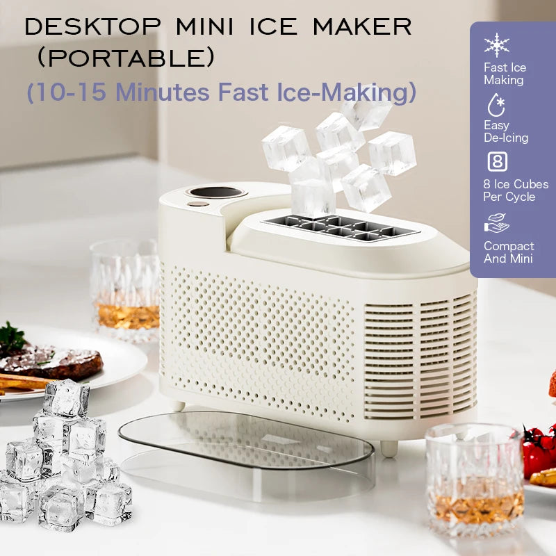 Desktop Small Electric Ice Maker Professional Ice Cube Maker Portable Automatic Electric Bullet Round Ice Block Making Machine