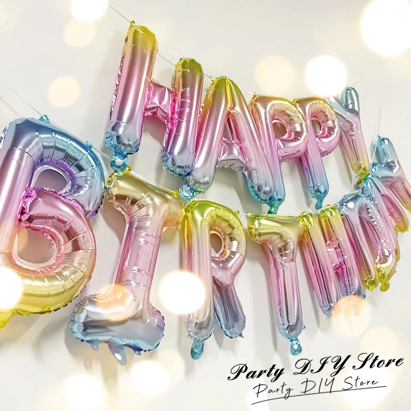 Balloons Party Supplies Birthday Decoration Happy Anniversary Baby Shower Girl Boy Gender Reveal Children's Blue Foil Balloon