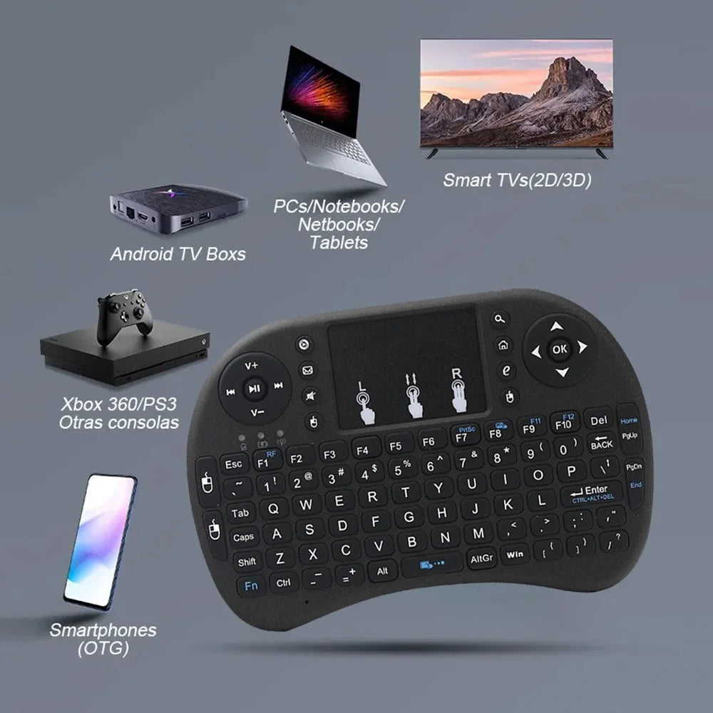 MRSVI I8 2.4G Mini Wireless Keyboard Classic Black Air Mouse Remote Control Touchpad for Android TV Box PC Smart TV