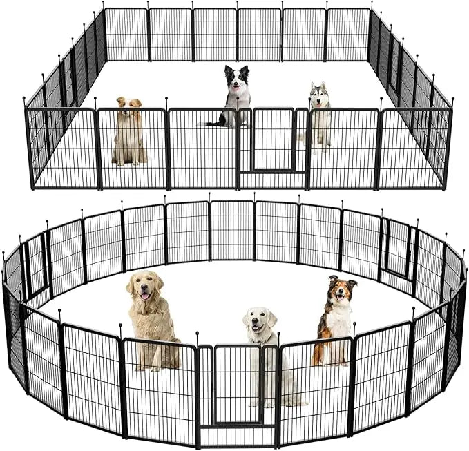 Dog Playpen,Portable Outdoor Fence, Playpen for Large/Medium/Small Dogs, Fences for The Yard,with Doors Foldable