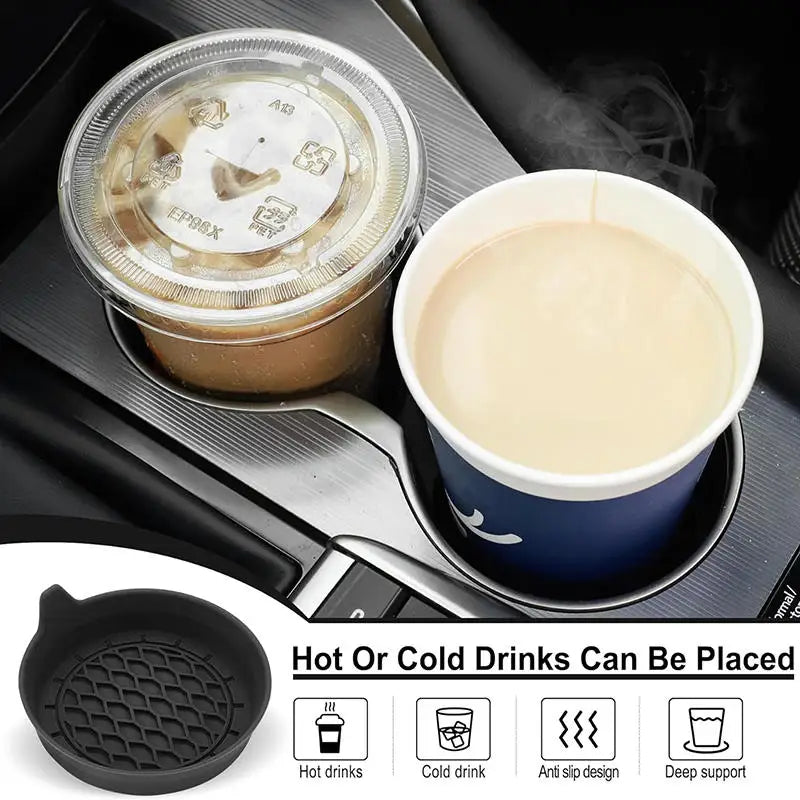 2 pcs Creative car coasters car water cup slot storage mat new car interior decoration supplies thick non-slip