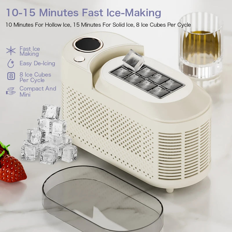 Desktop Small Electric Ice Maker Professional Ice Cube Maker Portable Automatic Electric Bullet Round Ice Block Making Machine