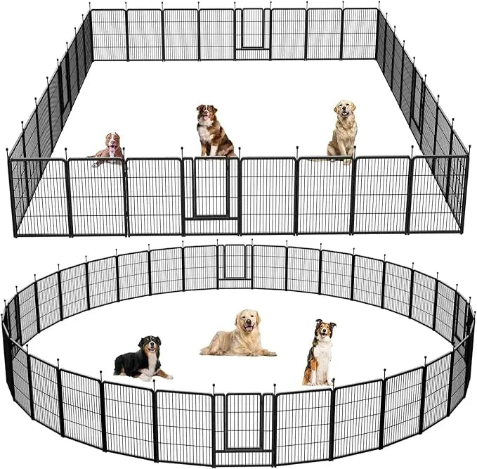 Dog Playpen,Portable Outdoor Fence, Playpen for Large/Medium/Small Dogs, Fences for The Yard,with Doors Foldable