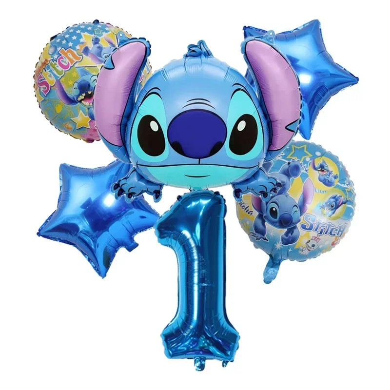 Cartoon Disney Lilo&Stitch Theme Party Foil Balloon Set Baby Shower Boys and Girls Birthday Party Decoration Children's Toy Gift