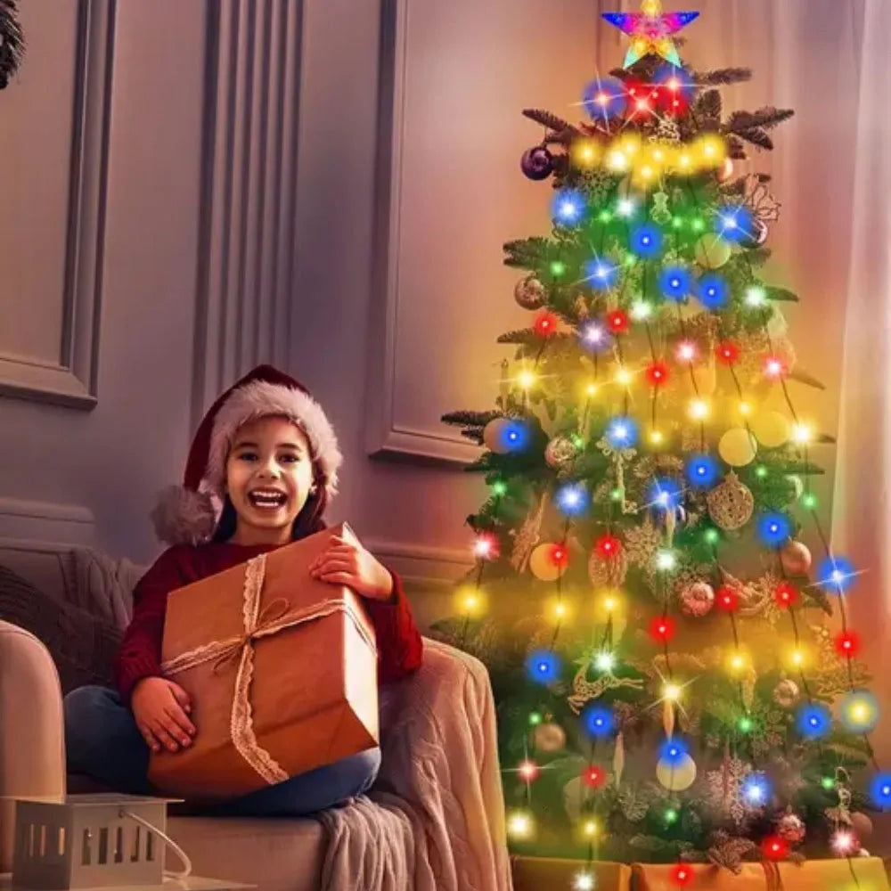 RGBIC 6.9FT 400LEDs Christmas Lights Holiday String Lights with Star Shape, Smart LED Xmas Tree for Indoor Outdoor Decor