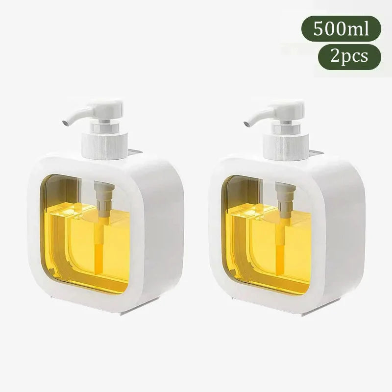 300/500ml White Bathroom Soap Dispenser Refillable Lotion Shampoo Bottle Portable Travel Dispenser Empty Bath Pump Bottle