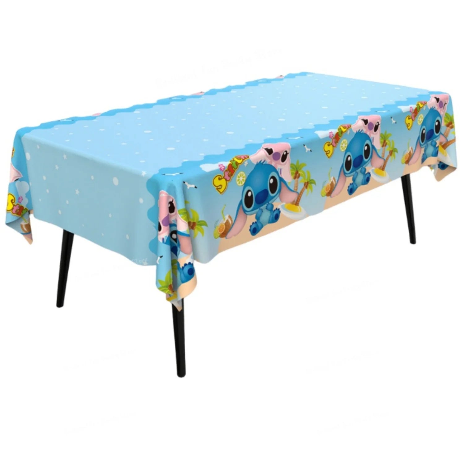 Disney Stitch Blue & Pink Angel Party Tablecloth for Kids Birthday Baby Shower Supplies - Decorative Tablecover for Boys & Girls