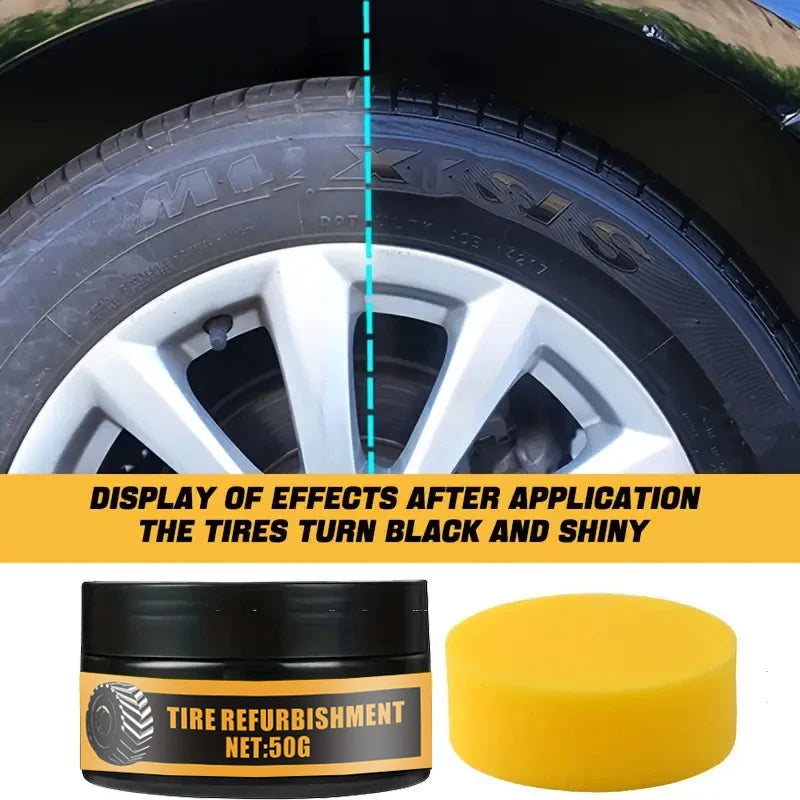 Tire gloss wax - prevent cracking, waterproof and dustproof formula, car/SUV/truck, tires restore tire gloss