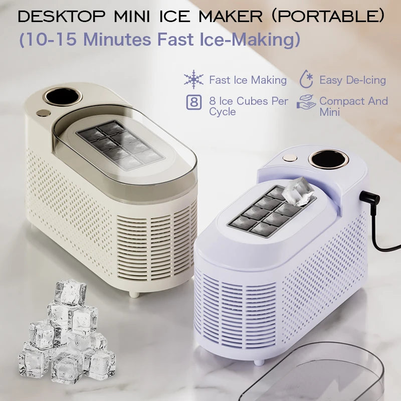 Desktop Small Electric Ice Maker Professional Ice Cube Maker Portable Automatic Electric Bullet Round Ice Block Making Machine