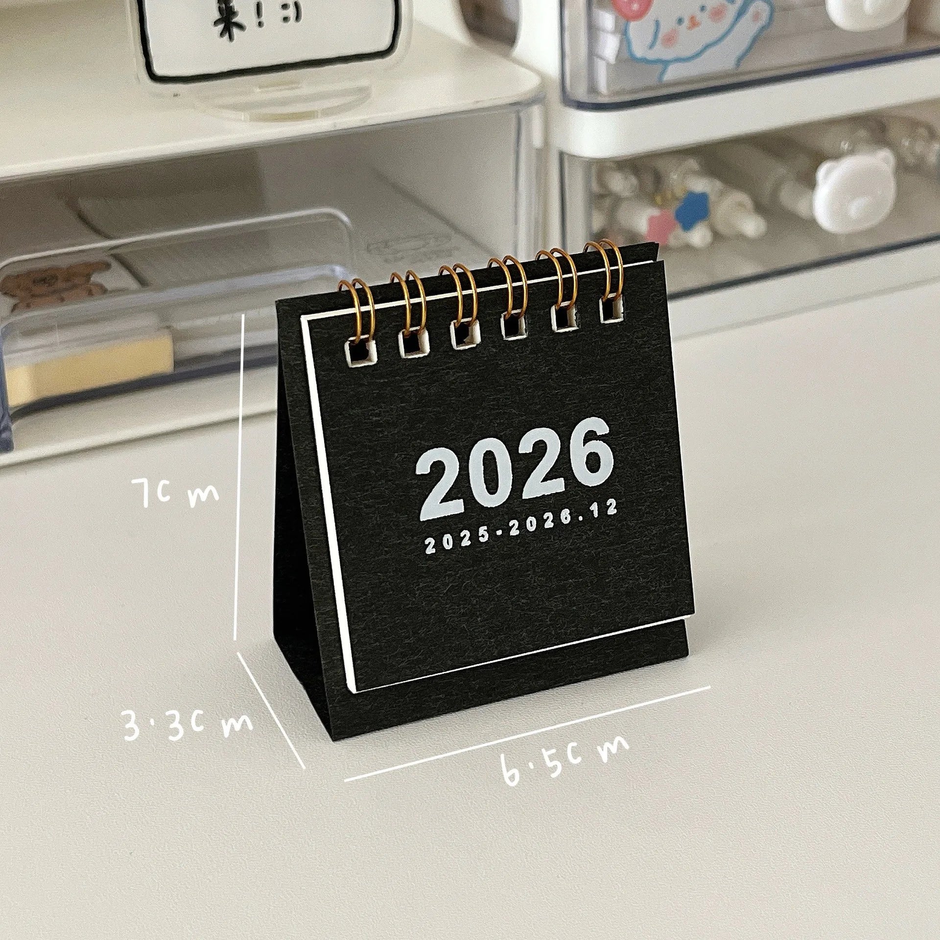 2026 Mini Simple Desk Calendar - Creative Spiral-Bound Calendar for Desktop Decoration & Office Stationery