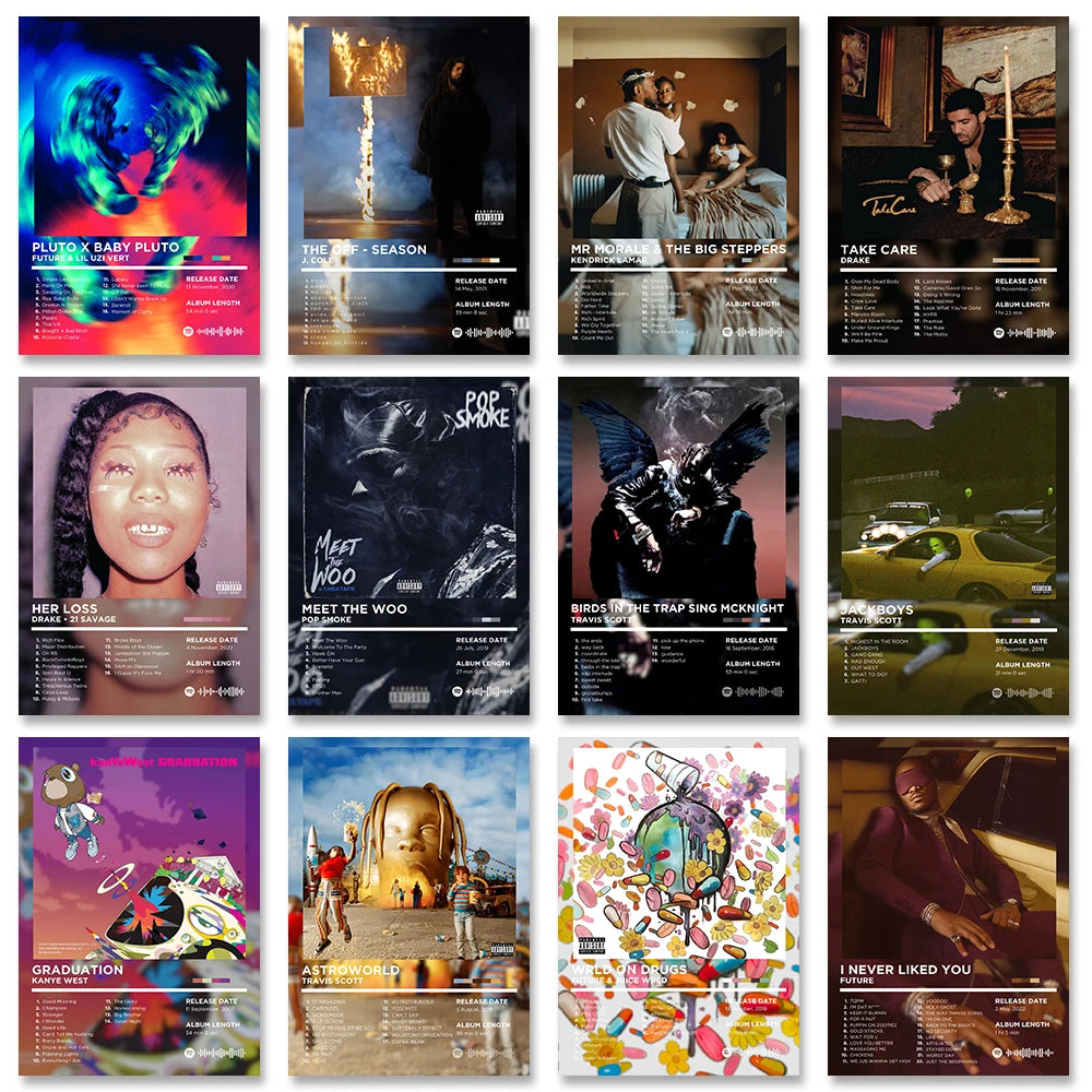 Rapper Album Cover Retro Poster Music Canvas Wall Art Print Mural Home Decor Music Lover Gift