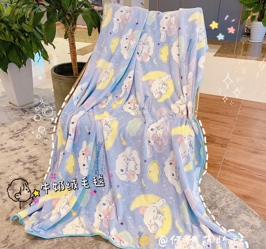 Japanese Style Flannel Blanket Lovely Nap Blanket Cartoon Bedroom Sofa Comfortable Warm Blanket Single Size Travel Cover Blanket