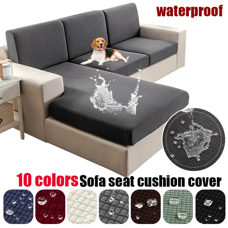 Waterproof Jacquard Sofa Cover for Living Room Kid Pets Solid Color Sofa Slipcover Couch Cover Seat Cushion Washable Removable