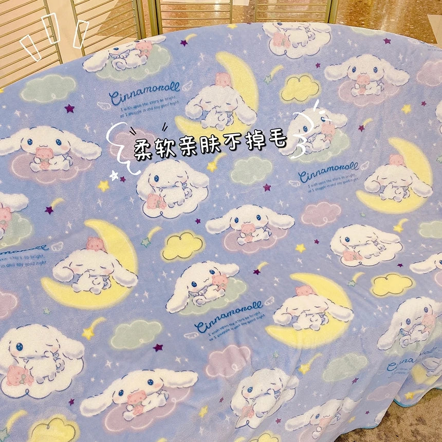 Japanese Style Flannel Blanket Lovely Nap Blanket Cartoon Bedroom Sofa Comfortable Warm Blanket Single Size Travel Cover Blanket