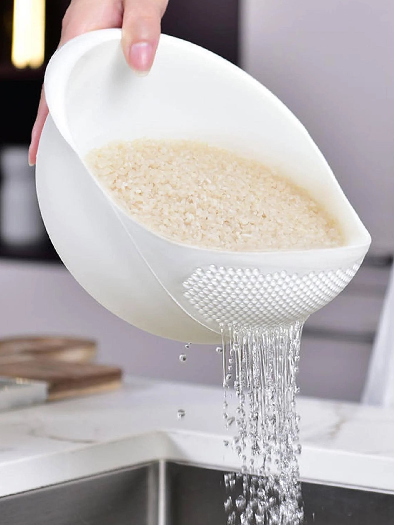 Kitchen washing rice magic washing rice sieve washing rice basin fine hole does not leak rice kitchen household washing vegetable