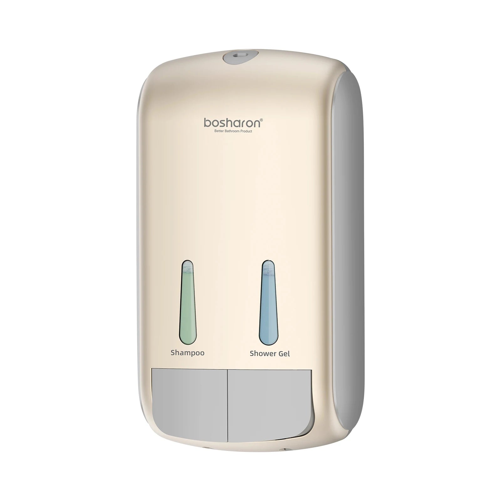 2-in-1 Shower Shampoo Soap Dispenser No Drill Wall-Mounted Shower Pump Soap Dispenser 2 Chamber Body Wash Dispenser for Bathroom