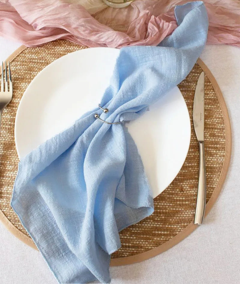50pcs Handmade Gauze Napkins 30X30cm Cotton Cloth Napkins Fabric Serviette Gauze Table Towels for Wedding Party Baby Shower Set