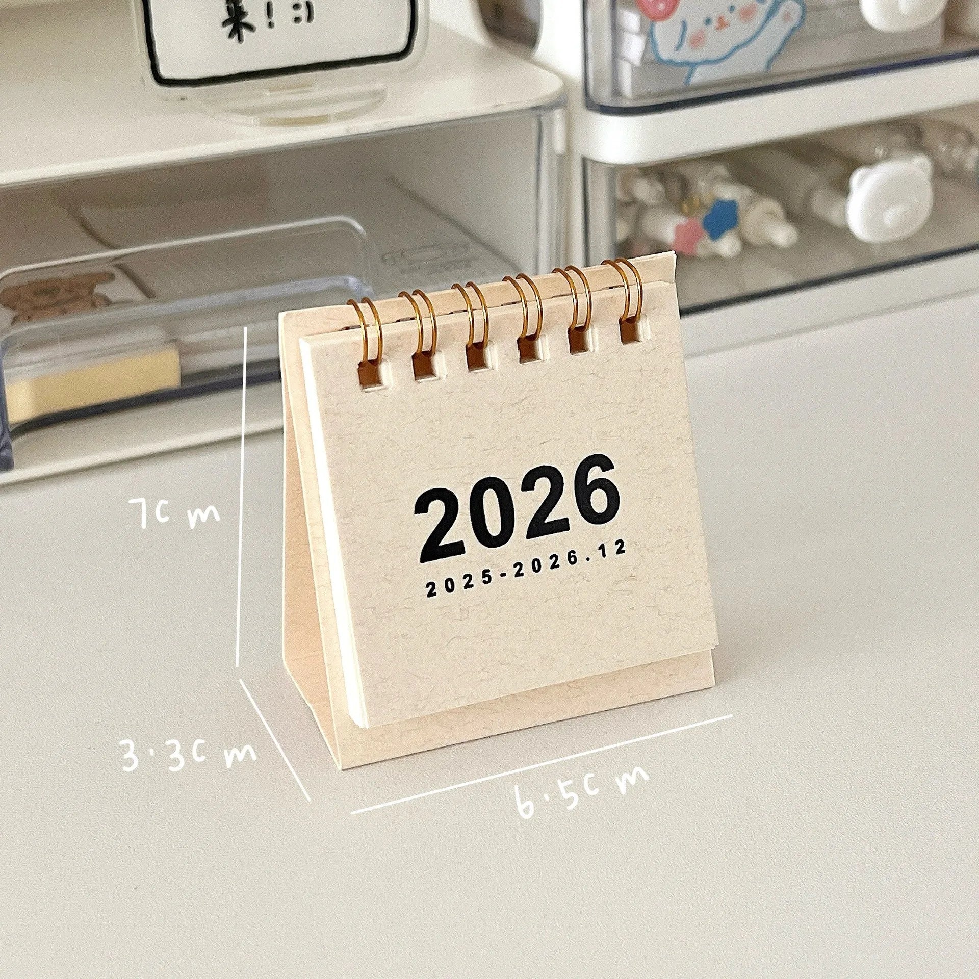 2026 Mini Simple Desk Calendar - Creative Spiral-Bound Calendar for Desktop Decoration & Office Stationery