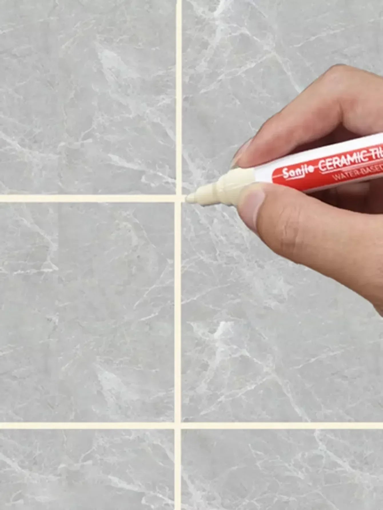 Waterproof White Grout Tile Pen Wall Grout Restorer Mark,Ceramic Tile Beautiful Seam, Kitchen and Bathroom Wall Seam Color Chang