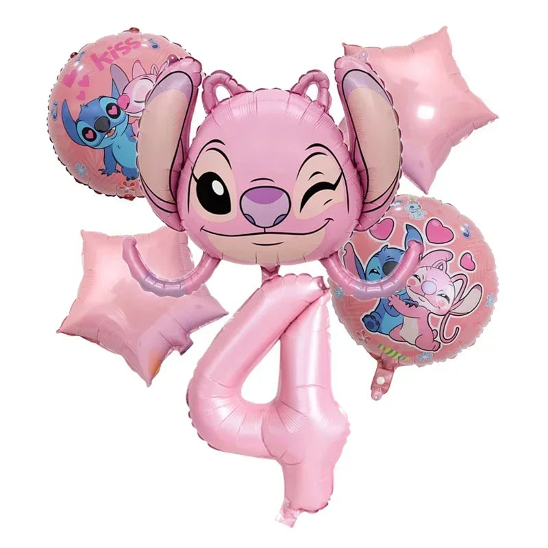 Cartoon Disney Lilo&Stitch Theme Party Foil Balloon Set Baby Shower Boys and Girls Birthday Party Decoration Children's Toy Gift