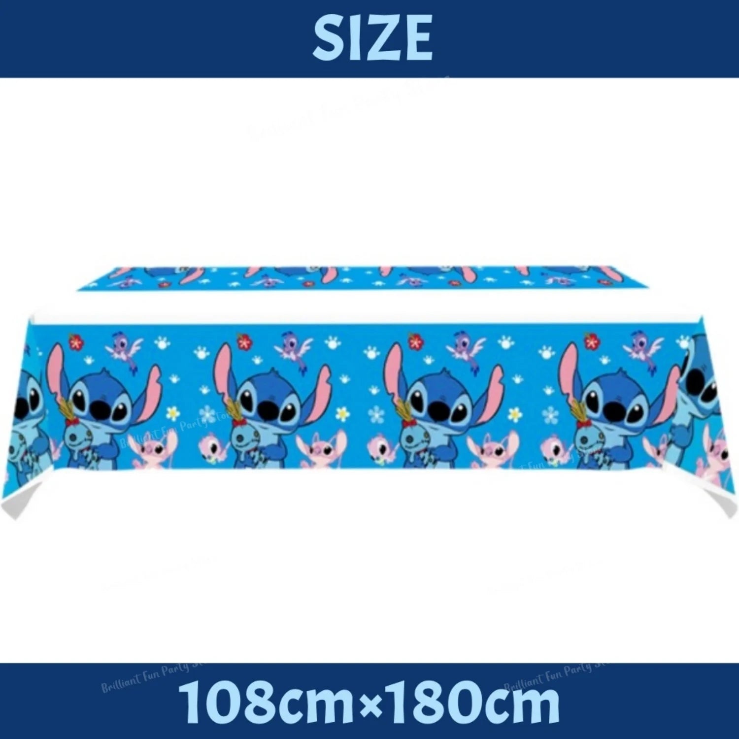 Disney Stitch Blue & Pink Angel Party Tablecloth for Kids Birthday Baby Shower Supplies - Decorative Tablecover for Boys & Girls