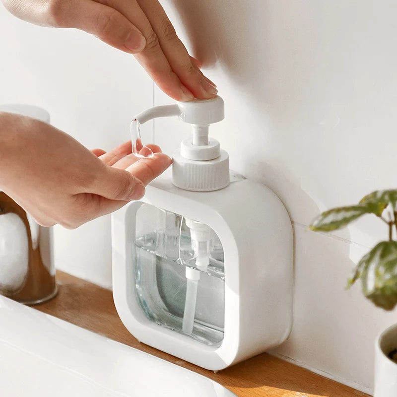 300/500ml White Bathroom Soap Dispenser Refillable Lotion Shampoo Bottle Portable Travel Dispenser Empty Bath Pump Bottle