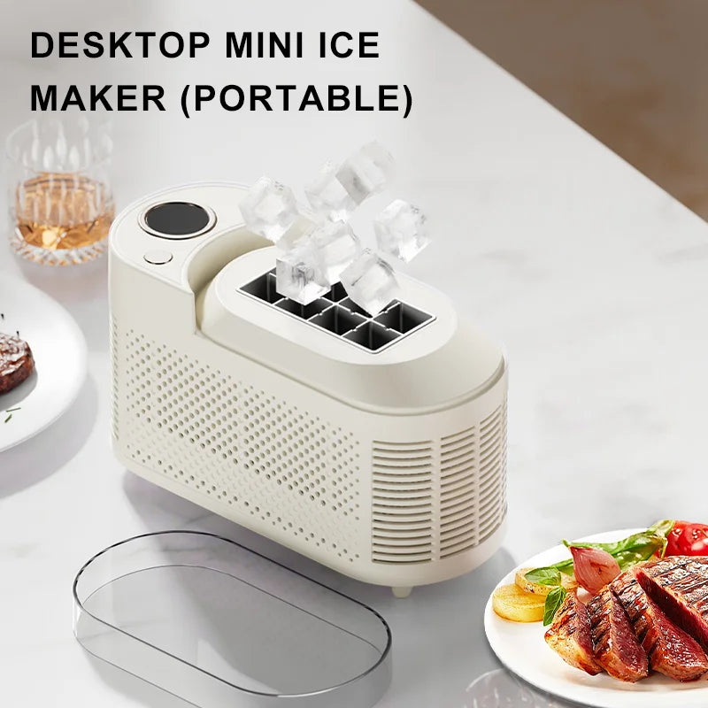 Desktop Small Electric Ice Maker Professional Ice Cube Maker Portable Automatic Electric Bullet Round Ice Block Making Machine